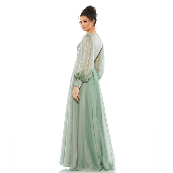 MAC DUGGAL 67873 DRESS In SAGE - Picture 2 of 10